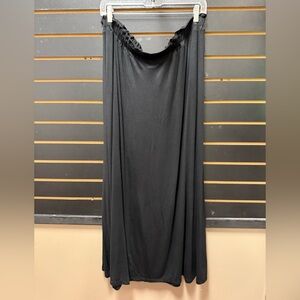 COIN 1804 Black Maxi Skirt Elastic Waist Plus Size 1X NWT
